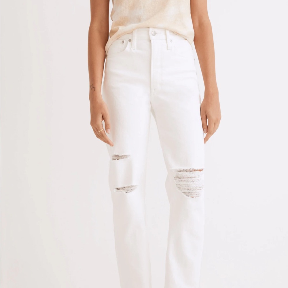 Madewell Perfect Vintage Straight Jeans: Knee-Rip Edition